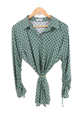 חולצה מכופתרת מעוצבת בירוק- XL-XXL